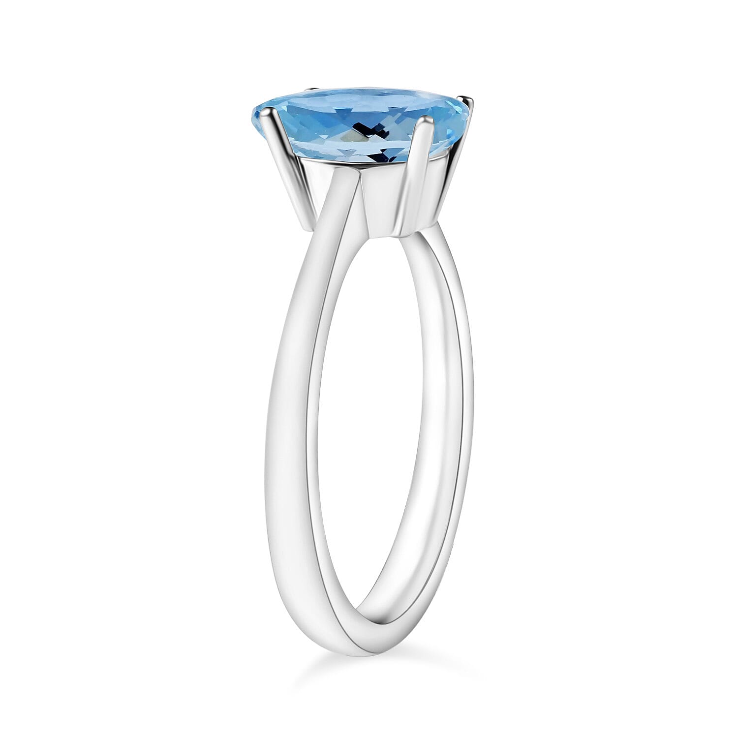 AAA Santamaria Aquamarine  Ring in 18K Gold.