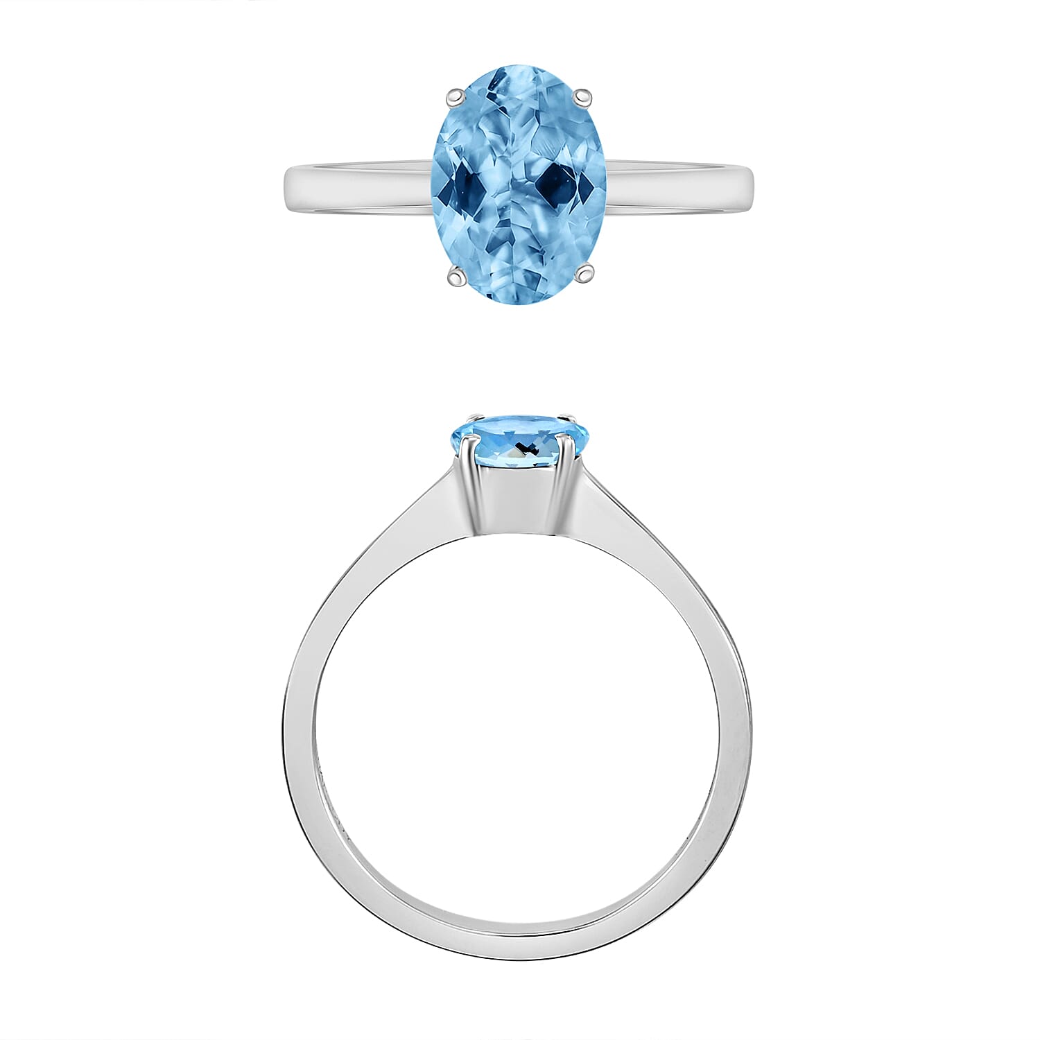 AAA Santamaria Aquamarine  Ring in 18K Gold.