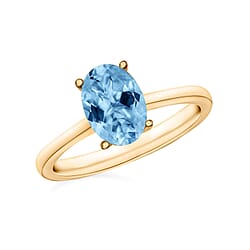 AAA Santamaria Aquamarine  Ring in 18K Gold.