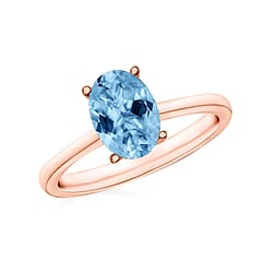 AAA Santamaria Aquamarine  Ring in 18K Gold.