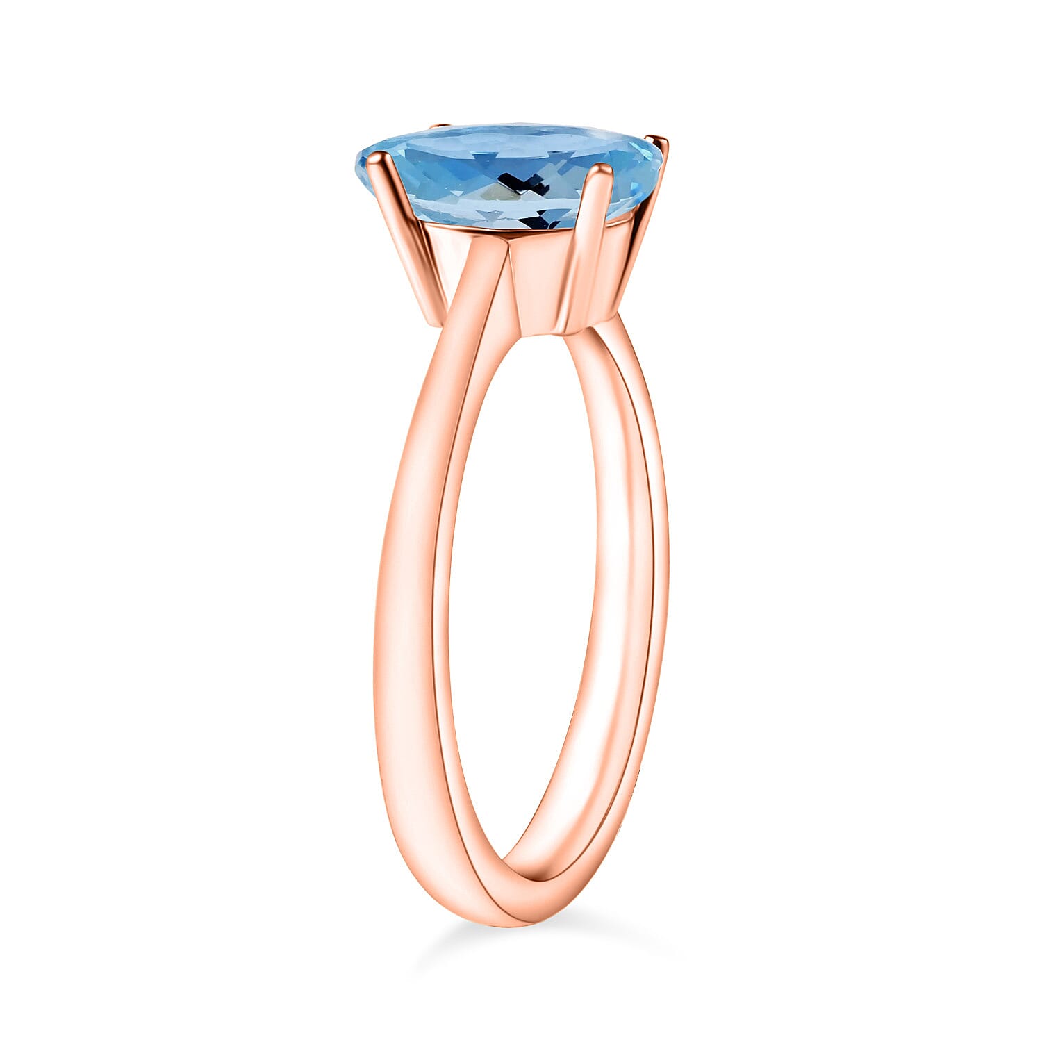 AAA Santamaria Aquamarine  Ring in 18K Gold.