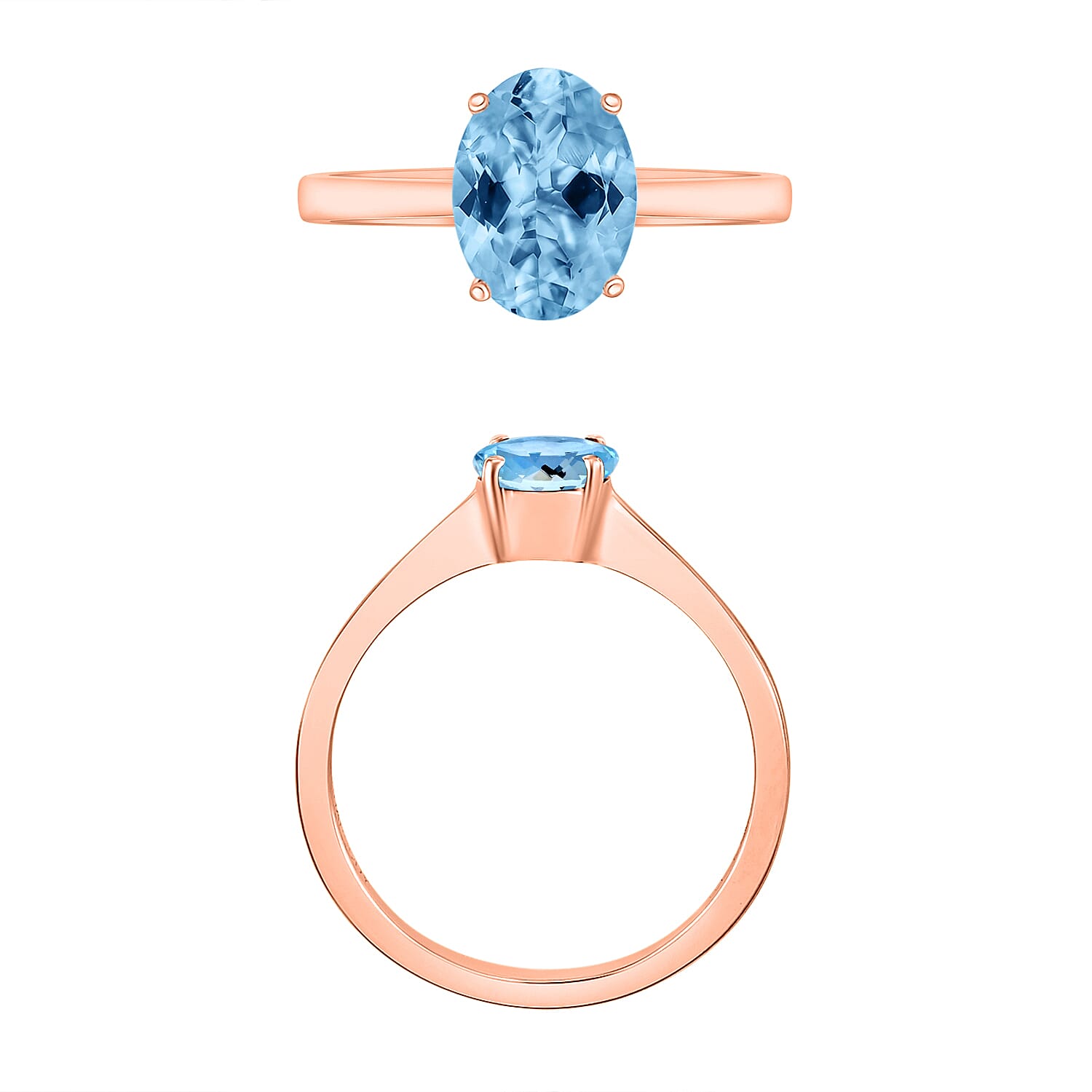 AAA Santamaria Aquamarine  Ring in 18K Gold.