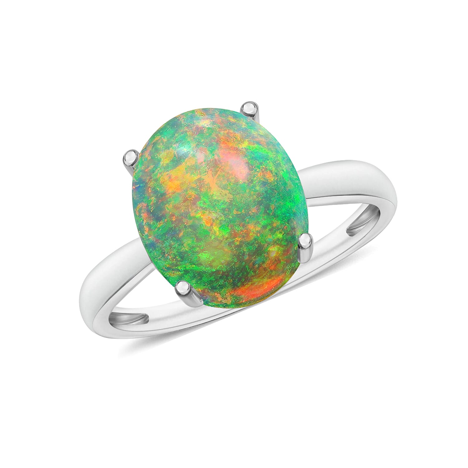 950 Platinum  AAAA  Ethiopian Opal  Solitaire Ring 2.40 ct,  Platinum Wt. 5.5 Gms  2.400  Ct.