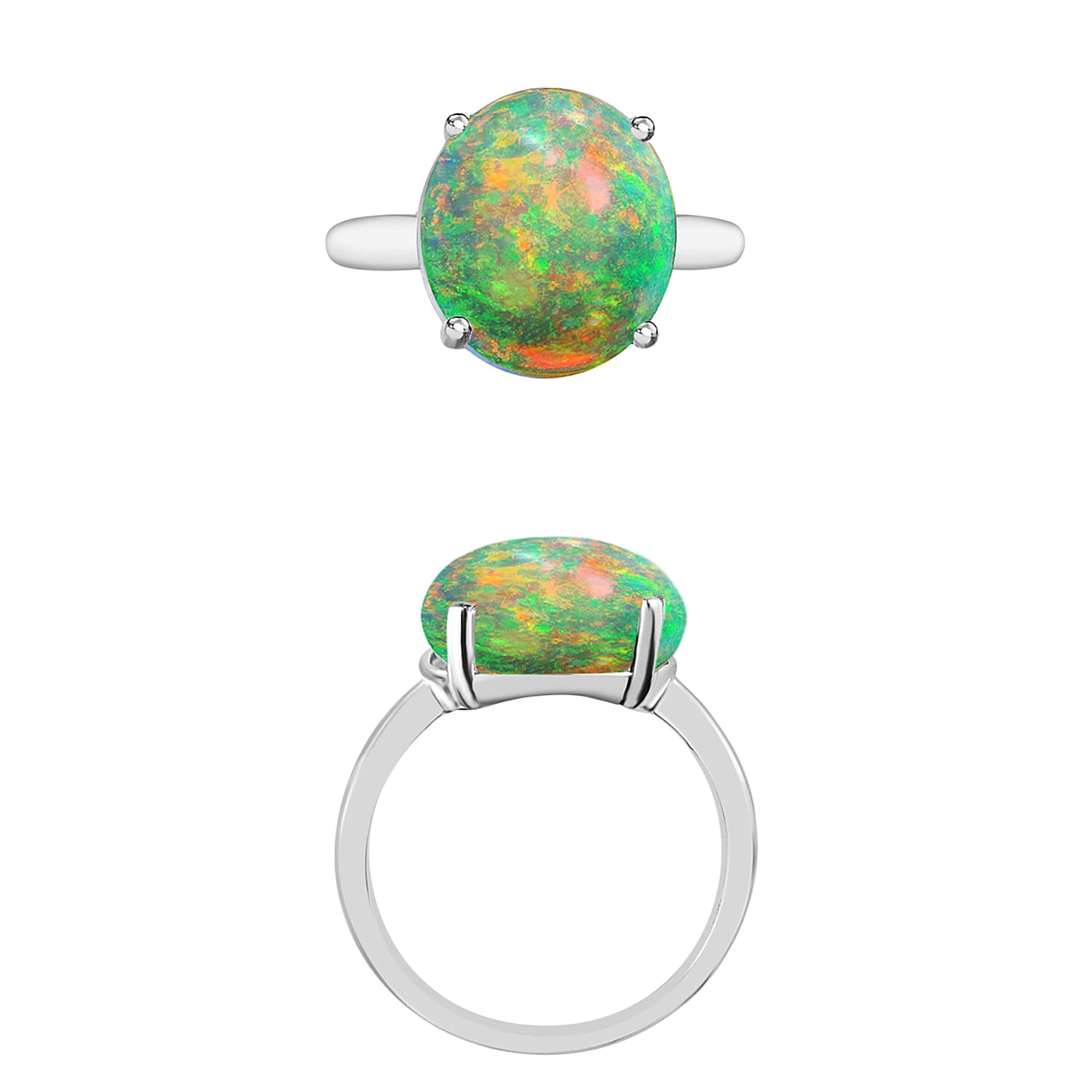950 Platinum  AAAA  Ethiopian Opal  Solitaire Ring 2.40 ct,  Platinum Wt. 5.5 Gms  2.400  Ct.