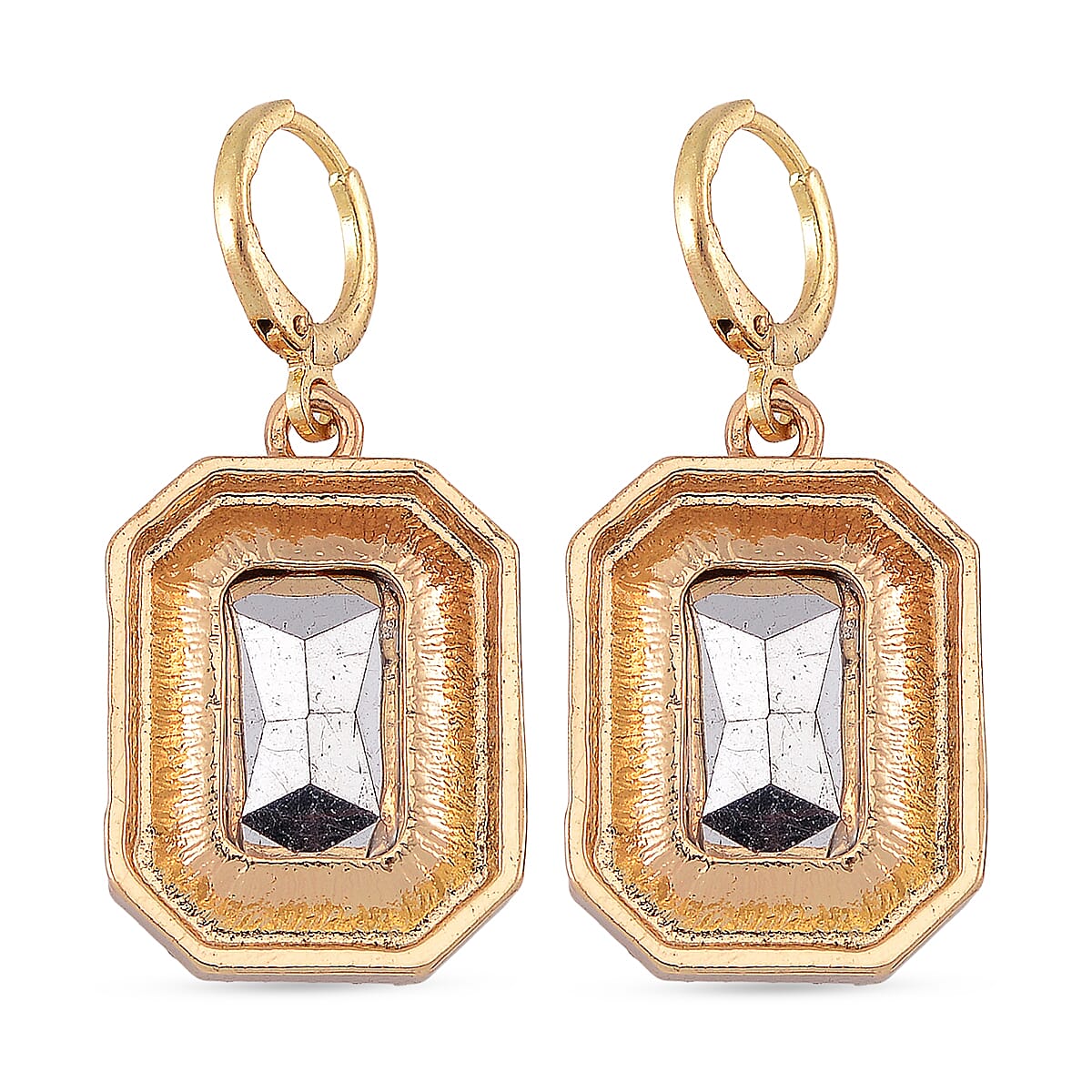 Red Glass and White Crystal Earring