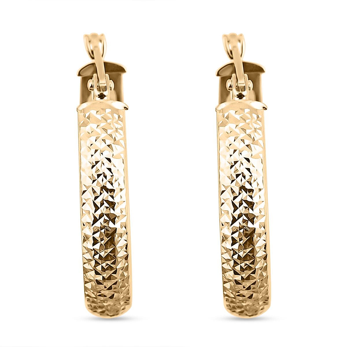 Royal Bali Collection - 9K Yellow Gold Diamond Cut Hoop Earrings