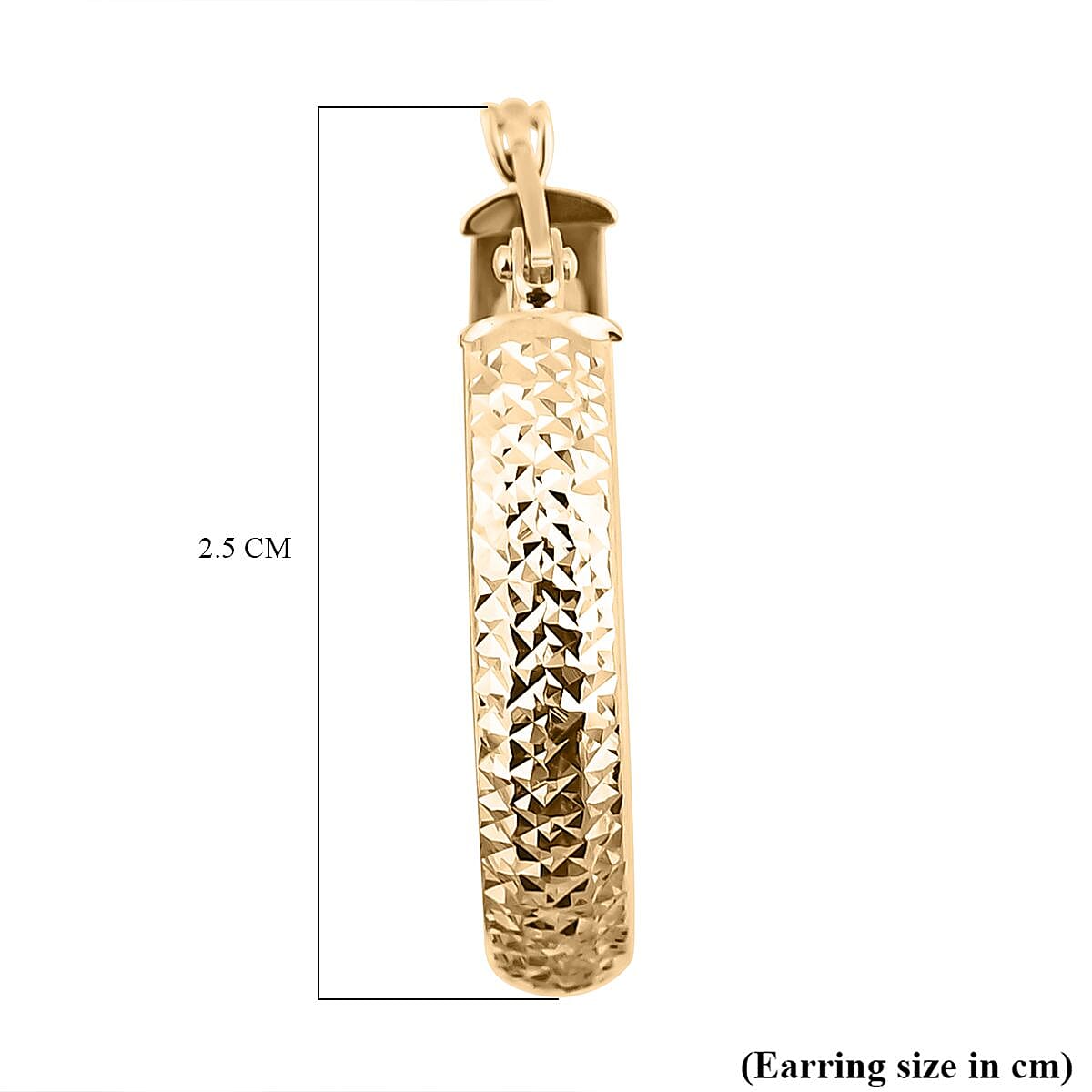 Royal Bali Collection - 9K Yellow Gold Diamond Cut Hoop Earrings