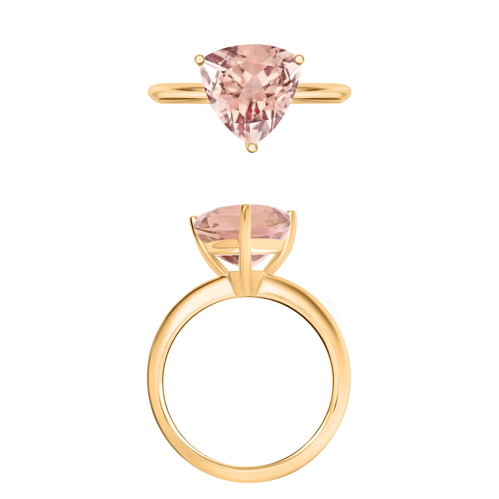 14K Yellow Gold  AAA   Morganite  Ring 1.30 ct,  Gold Wt. 4 Gms  1.300  Ct.