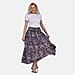 TAMSY Elastic Waist Summer Floral Print Maxi Skirt
