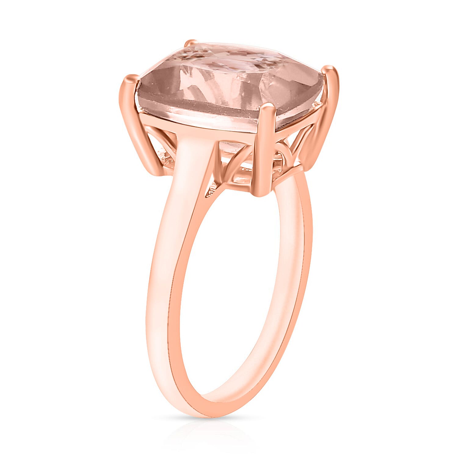 Morganite  Ring in Vermeil RG Sterling Silver 4.95 ct  4.950  Ct.