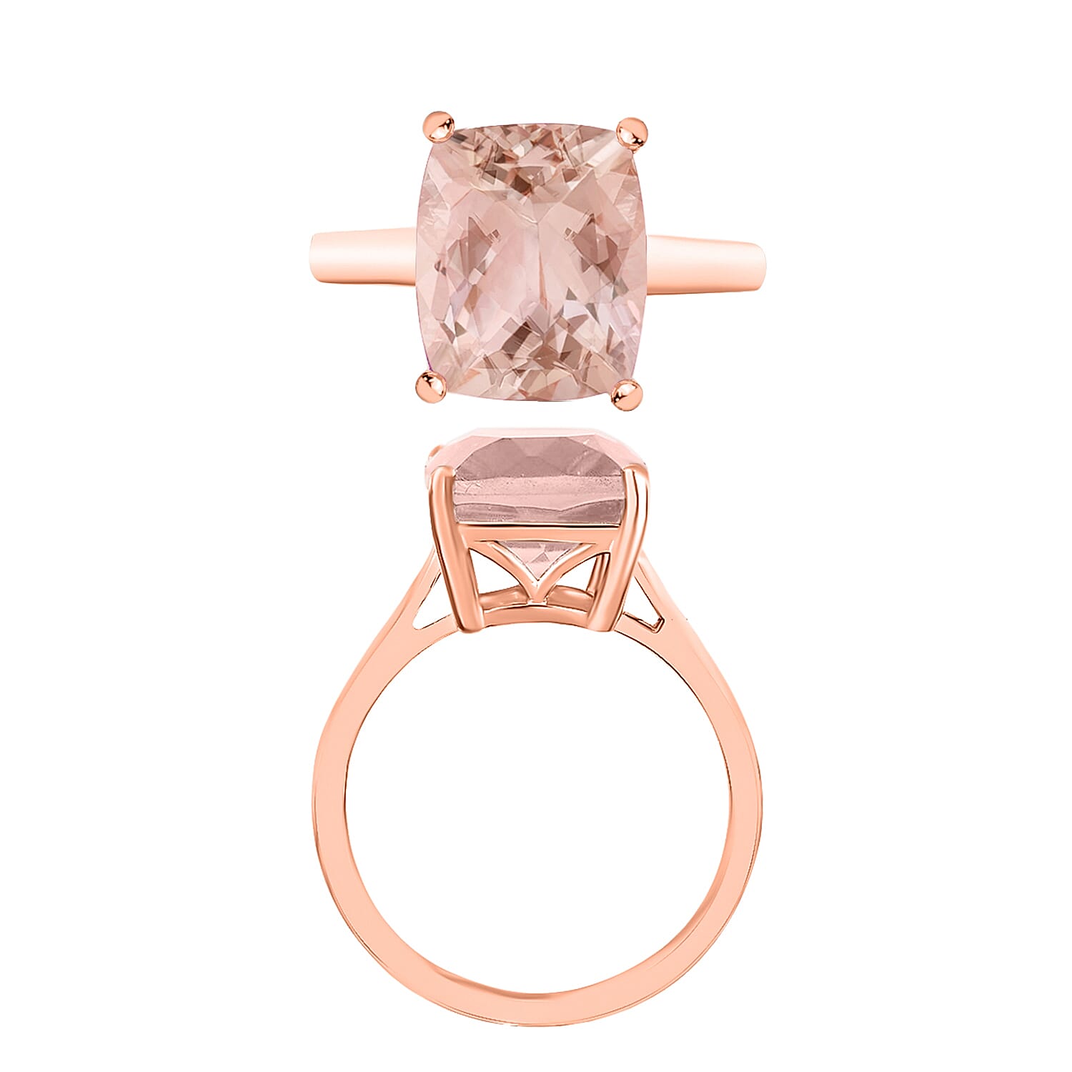 Morganite  Ring in Vermeil RG Sterling Silver 4.95 ct  4.950  Ct.