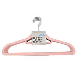 Flocked Non-Slip Hangers (10 Pieces) - Pink