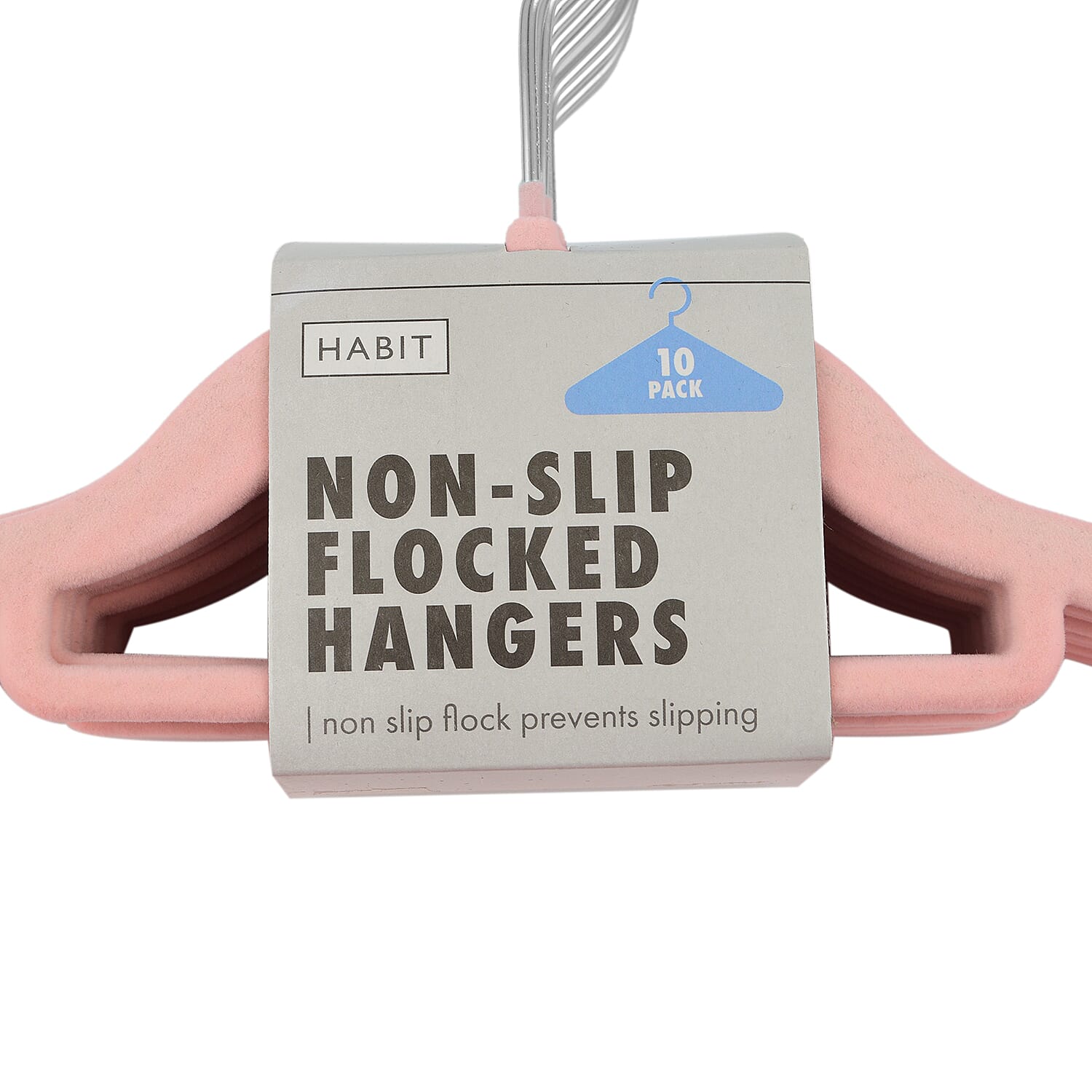 Flocked Non-Slip Hangers (10 Pieces) - Pink