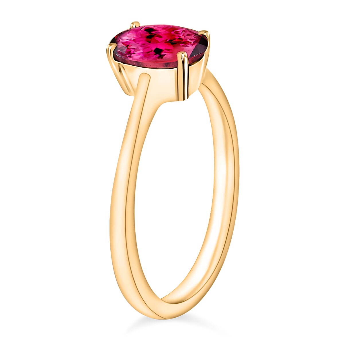 Rubellite  Ring in Vermeil YG Sterling Silver 1.30 ct  1.300  Ct.