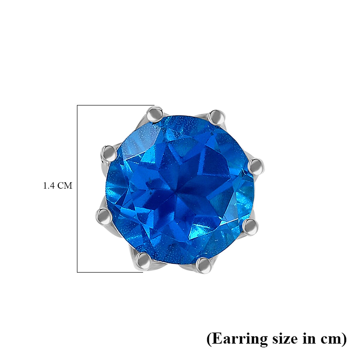 Carribean Quartz Solitaire Stud Earrings in Platinum Overlay Sterling Silver 10.52 Ct