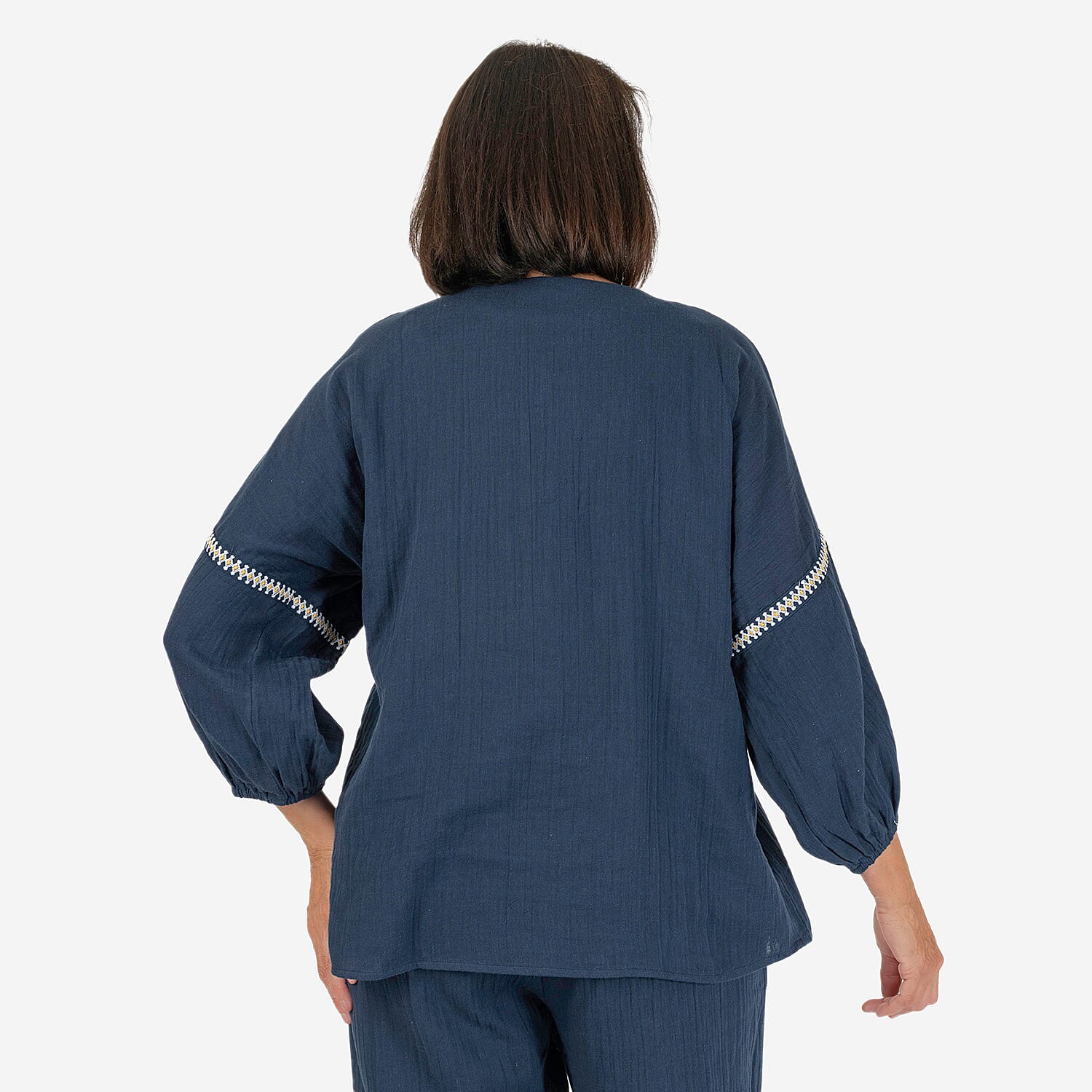 ADONAI Embroidered Gauze Top