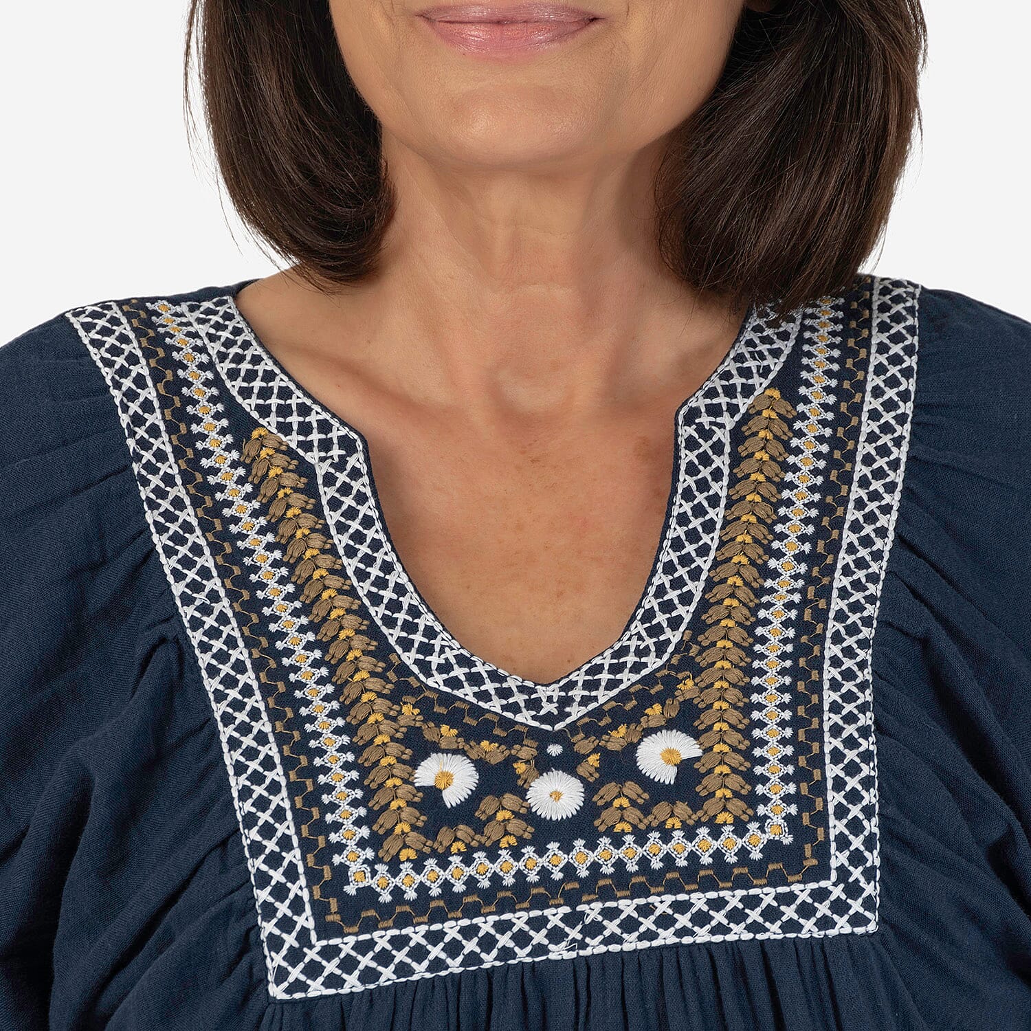 ADONAI Embroidered Gauze Top