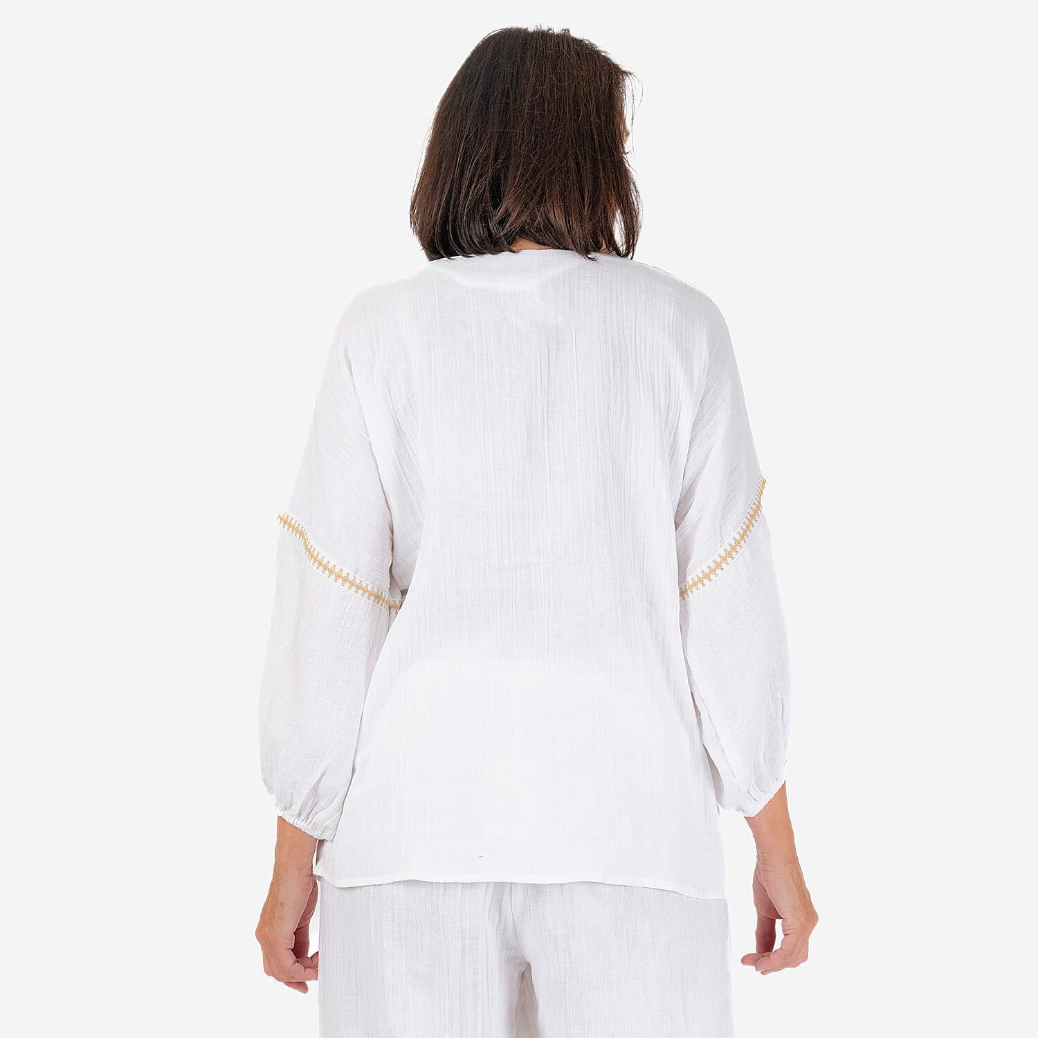 ADONAI Embroidered Gauze Top