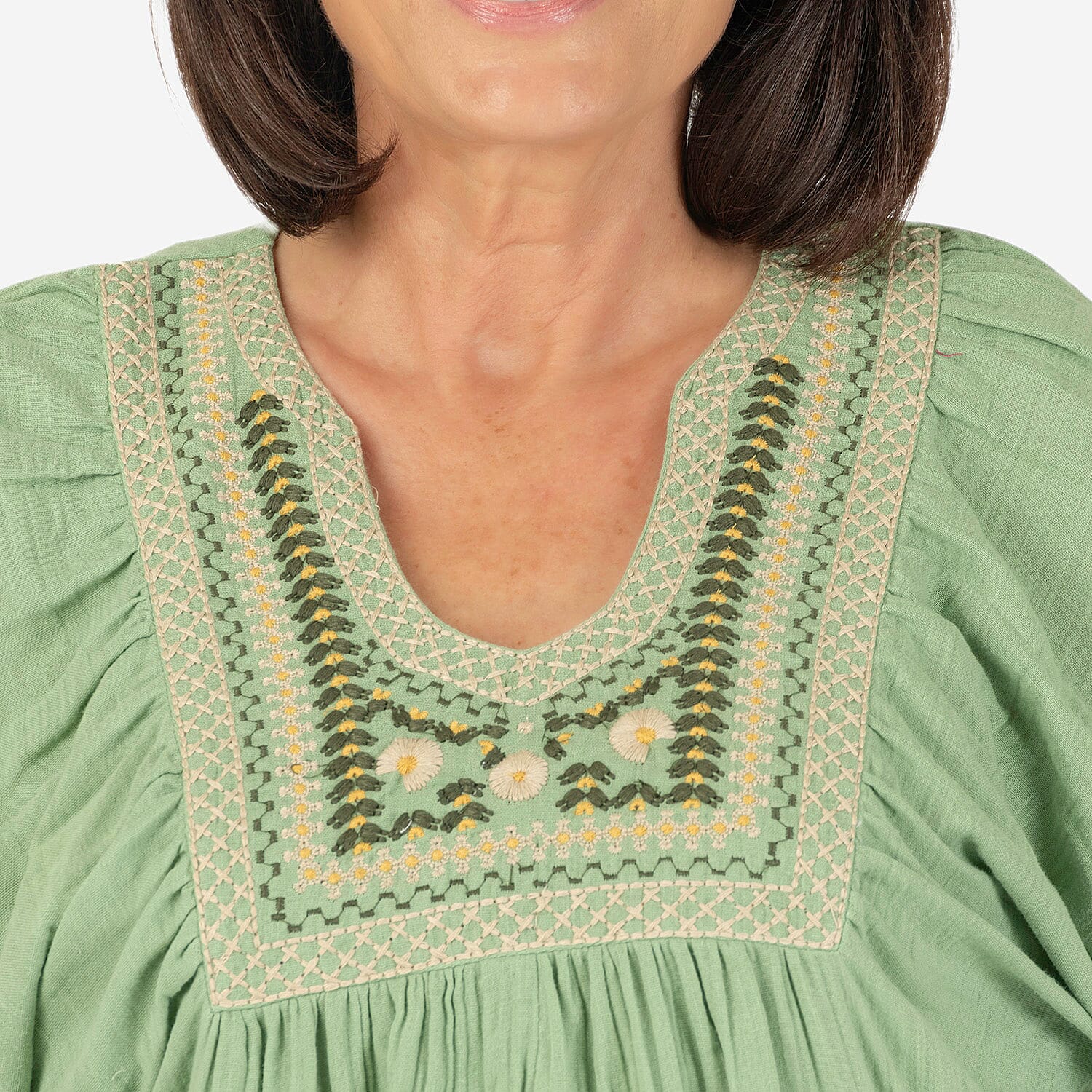 ADONAI Embroidered Gauze Top