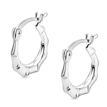 Biggest Close Out Deal- Sterling Silver Bamboo Creole Earrings