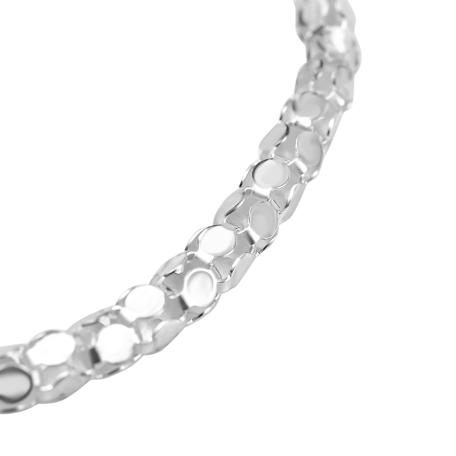 Sterling Silver Round Mirror Bracelet (Size - 7.5)