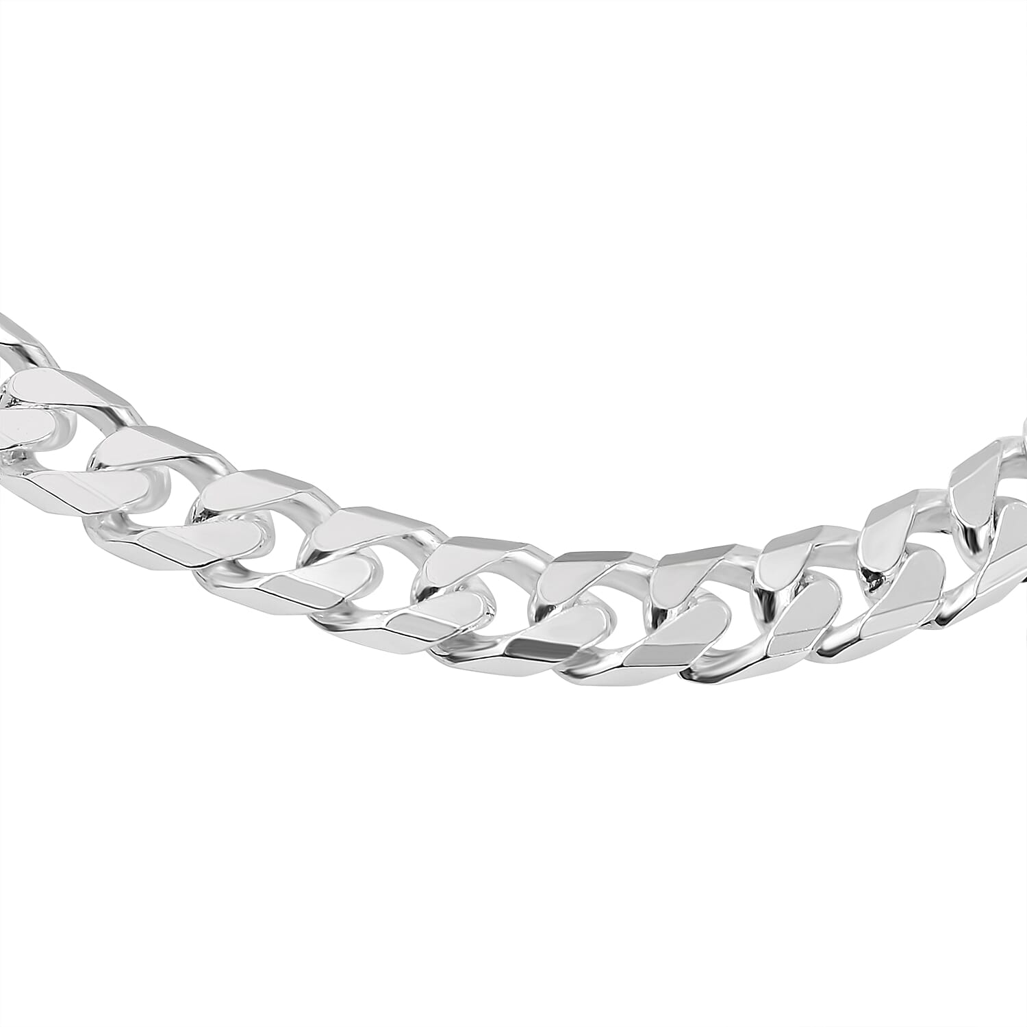 Vicenza Closeout  - Sterling Silver Diamond Cut Curb Necklace (Size - 20), Silver Wt. 24.30 Gms
