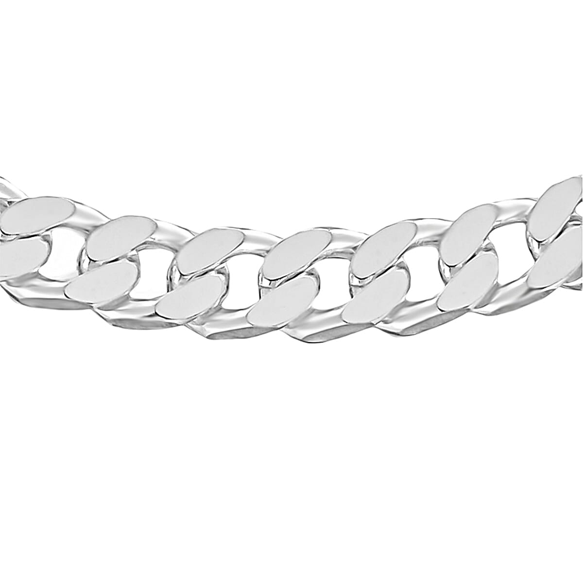 Vicenza Closeout Buy -Sterling Silver SOLID Curb Necklace (Size - 20), Silver Wt 67.6 Grams 2.25 Troy Ounce