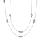 Simulated Pearl & White Austrian Crystal Necklace (Size - 29-2 Inch Ext.) in Silver Tone