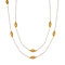 Simulated Pearl & White Austrian Crystal Necklace (Size - 29-2 Inch Ext.) in Yellow Gold Tone