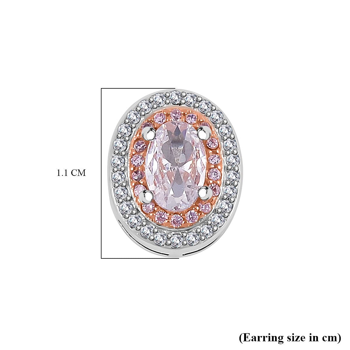 NY Close Out Deal -White & Pink Cubic Zirconia Stud Earrings in Sterling Silver 2.04 Ct