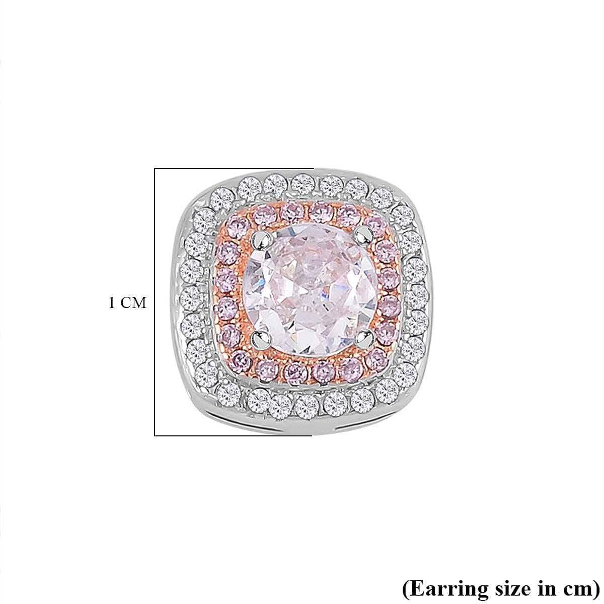 White & Pink Cubic Zirconia Earrings in Sterling Silver