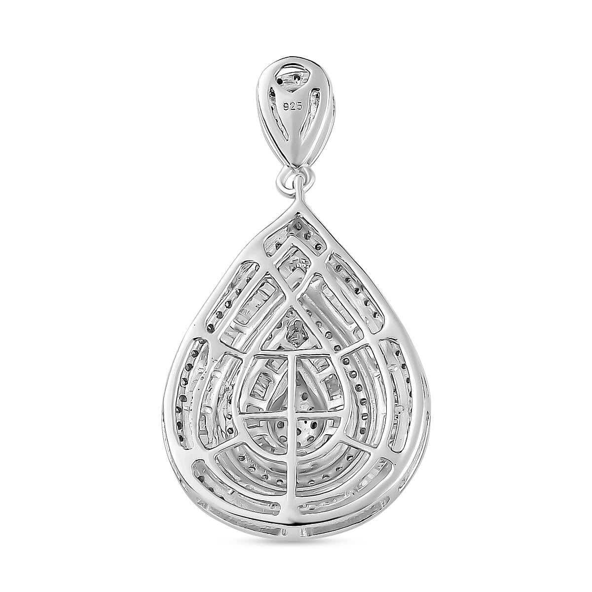 Red Carpet Collection - 1 Ct. Diamond Drop Pendant in Platinum Overlay Sterling Silver
