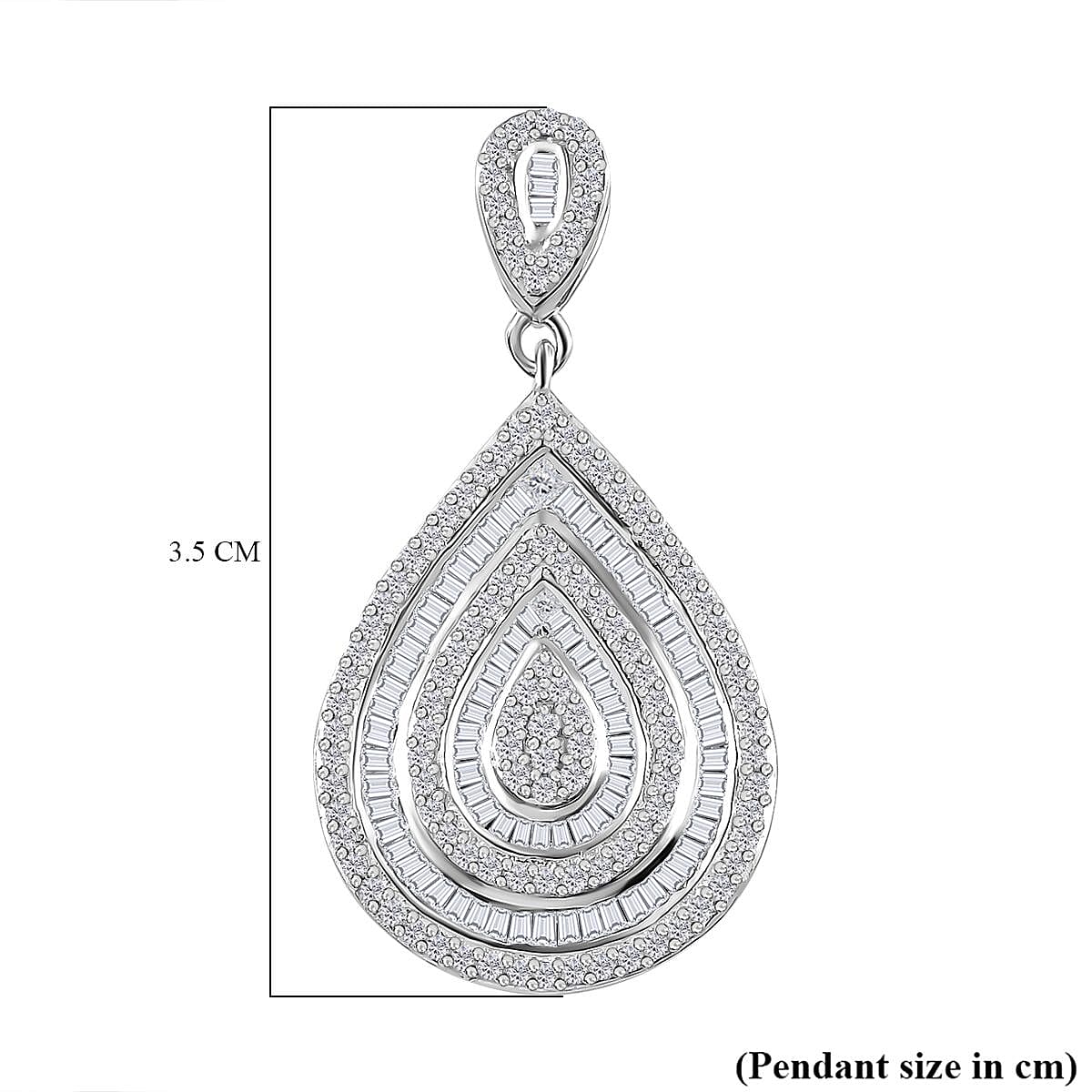 Red Carpet Collection - 1 Ct. Diamond Drop Pendant in Platinum Overlay Sterling Silver
