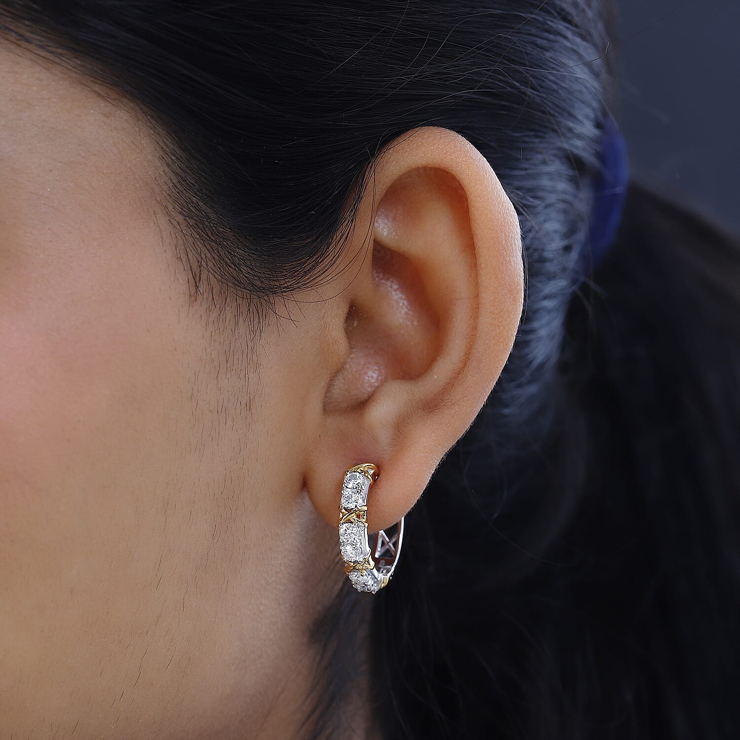 Designer Inspired Moissanite Criss Cross Earrings in 18K Gold Vermeil & Platinum Plated Sterling Silver