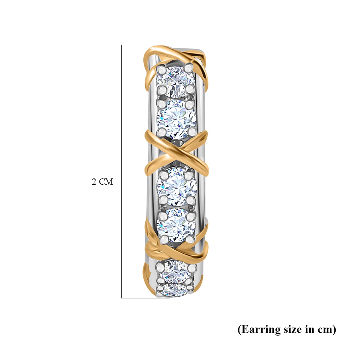 Designer Inspired Moissanite Criss Cross Earrings in 18K Gold Vermeil & Platinum Plated Sterling Silver
