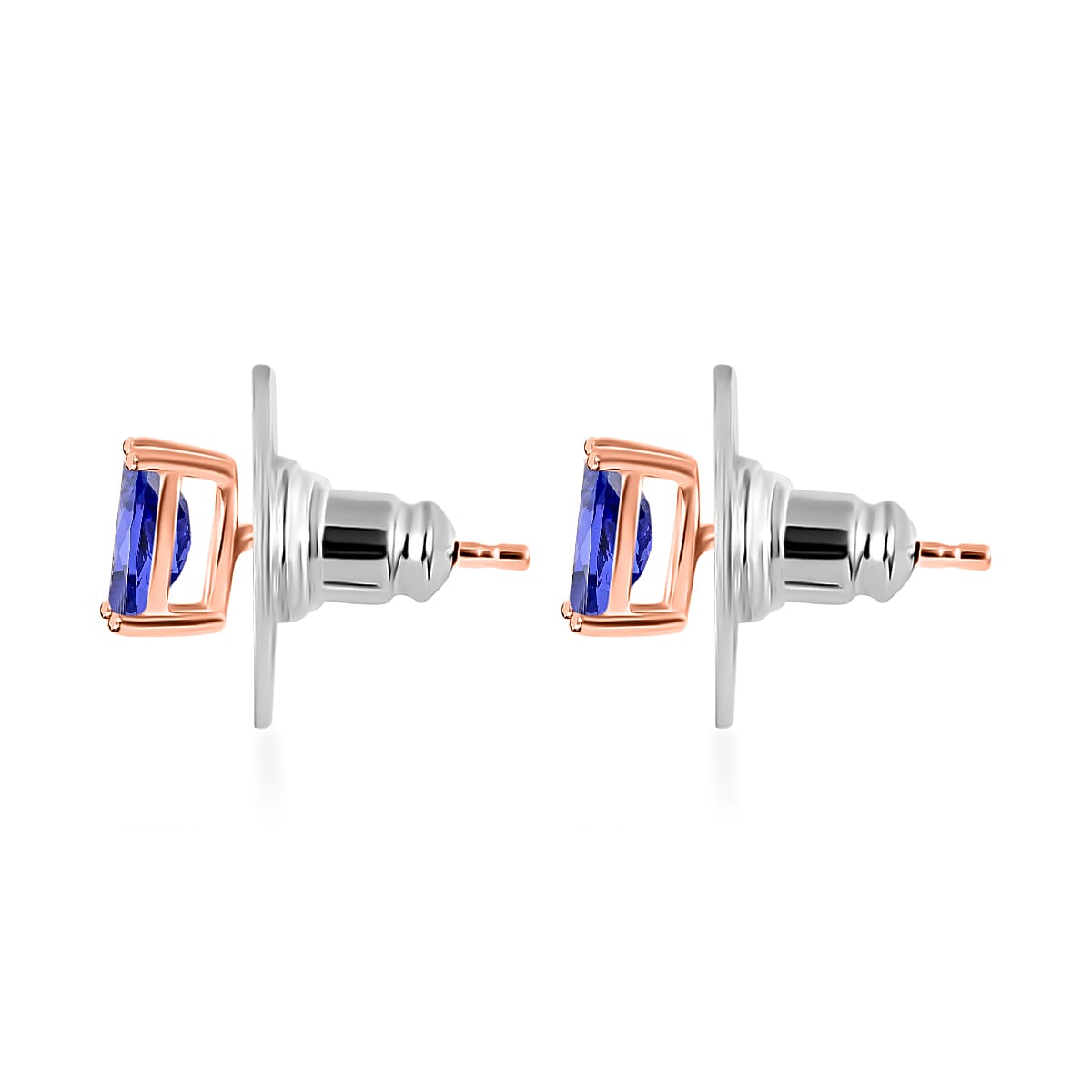 18K Rose Gold AAA Tanzanite Earring With Screw Back 1.22 Ct.