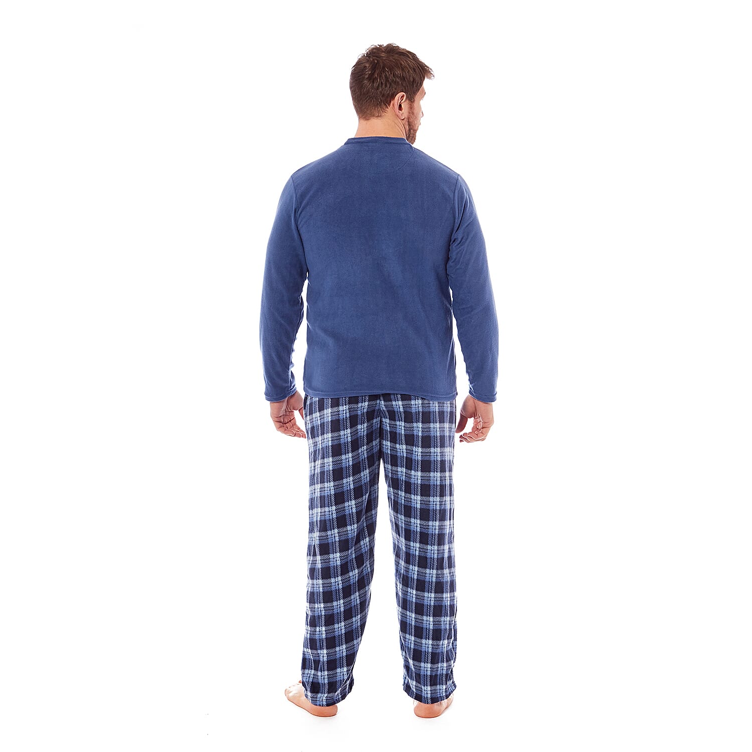 Super Soft Warm Fleece Pyjama Set (Size XL) -  Blue