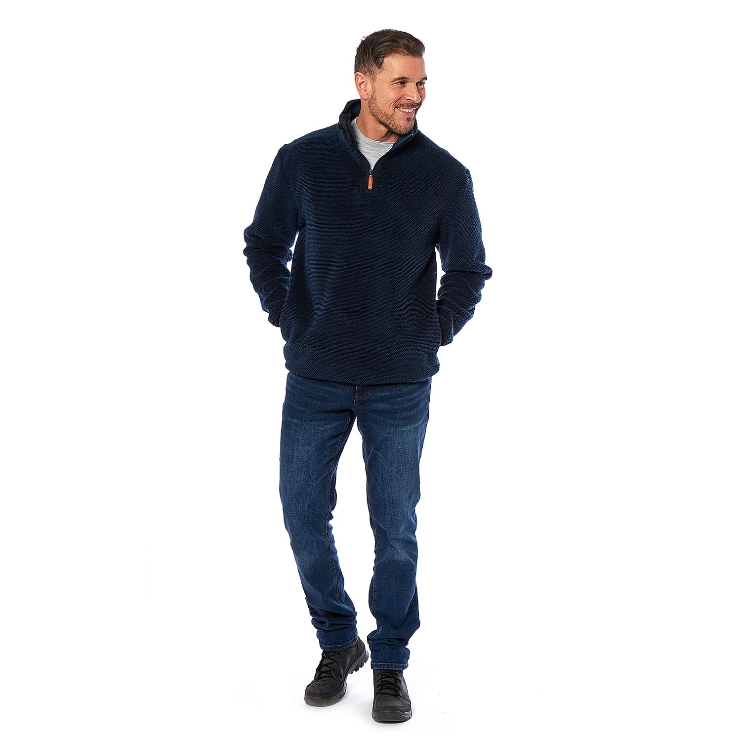  Mens 1-4 Zip Fleece Jacket - Olive