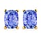 Tanzanite Solitaire Earrings in Vermeil Yellow Gold Plated Sterling Silver 2.10 Ct