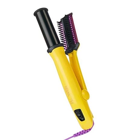 Flower Beauty Titanium 1.25 Inch Revolving Styling Iron (Hair Straightner) - Yellow