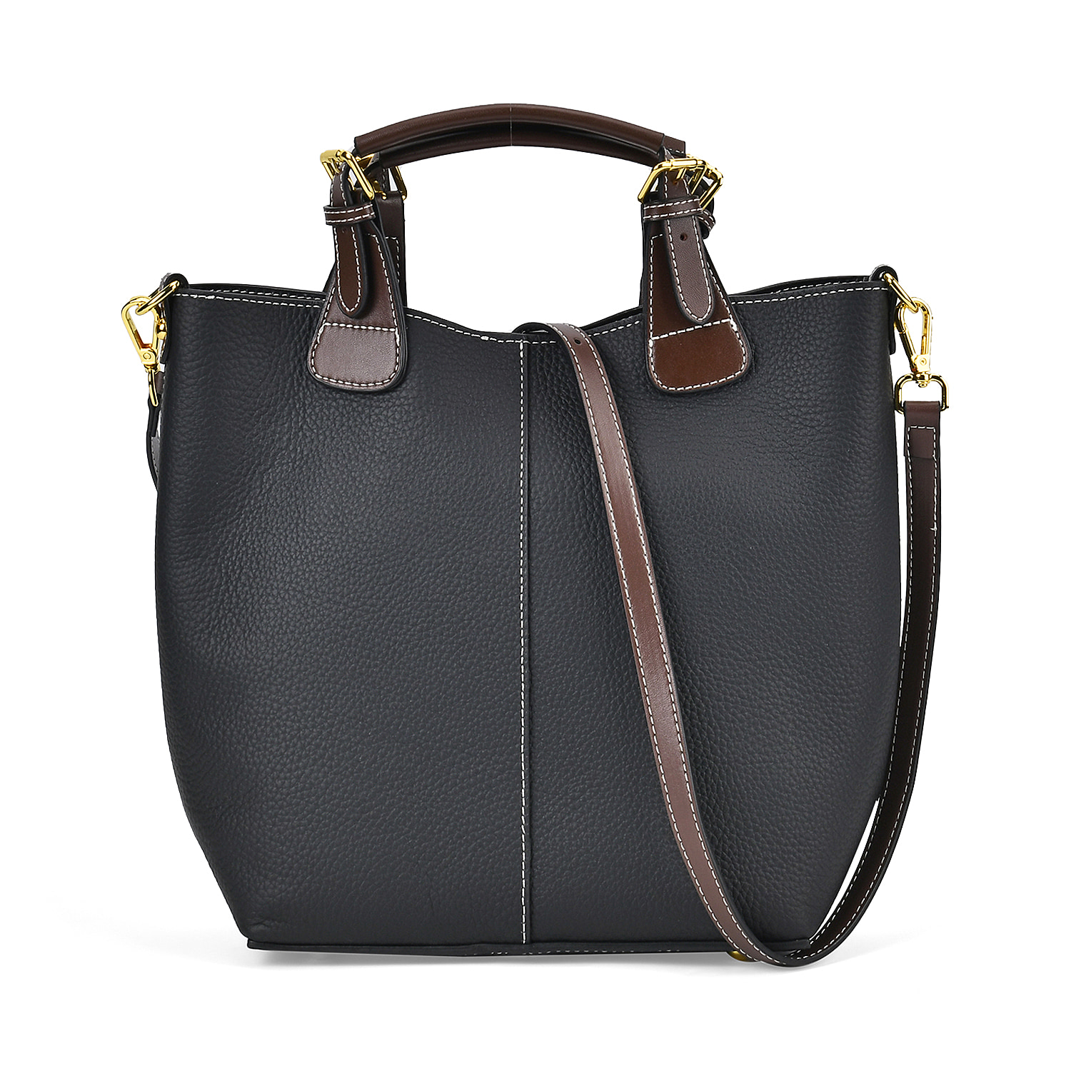 Leather-Solid-Crossbody-Bag-Size-27x13x29-Black-Black
