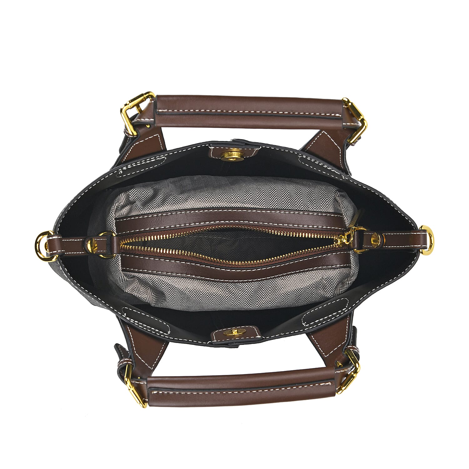 Leather Solid Crossbody Bag - Black