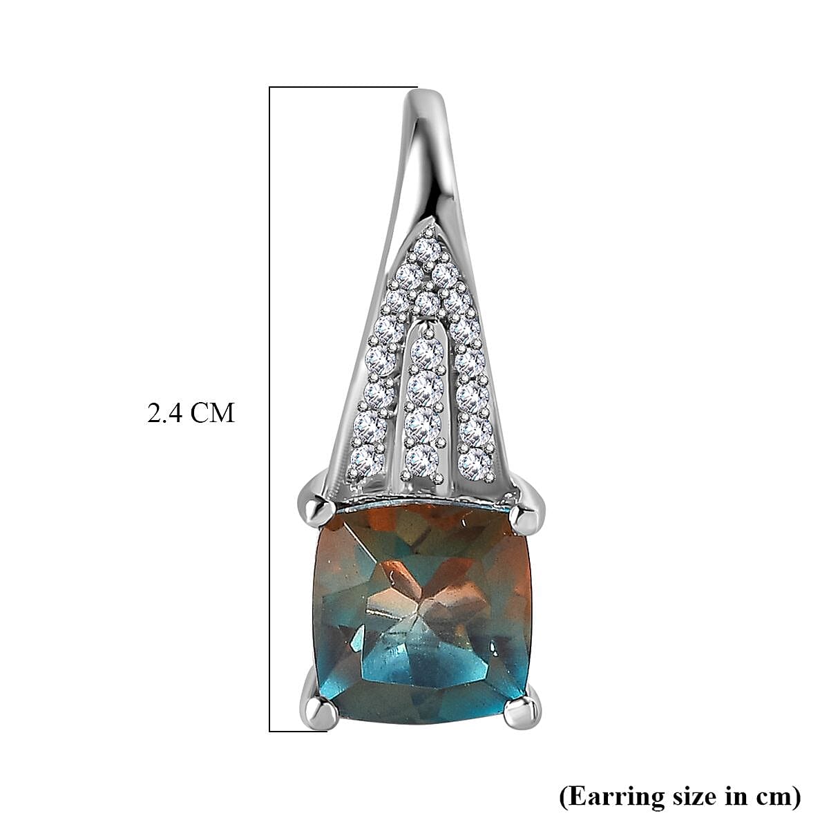Aqua Terra Costa Quartz & Natural Zircon Earrings in Platinum Overlay Sterling Silver 5.10 Ct.