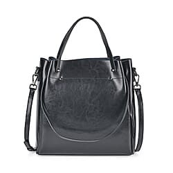 Genuine Leather Convertible Bag with Handle Drop and Detachable Long Strap