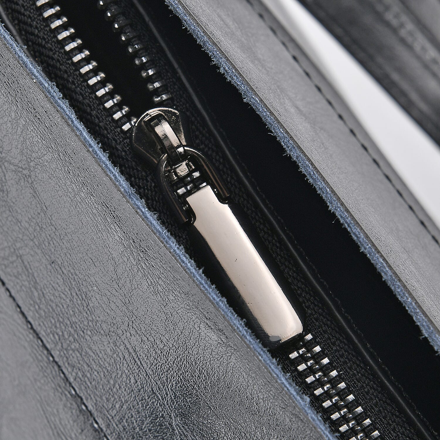 Genuine Leather Convertible Bag with Handle Drop & Deteachable Long Strap (120cm) - Black