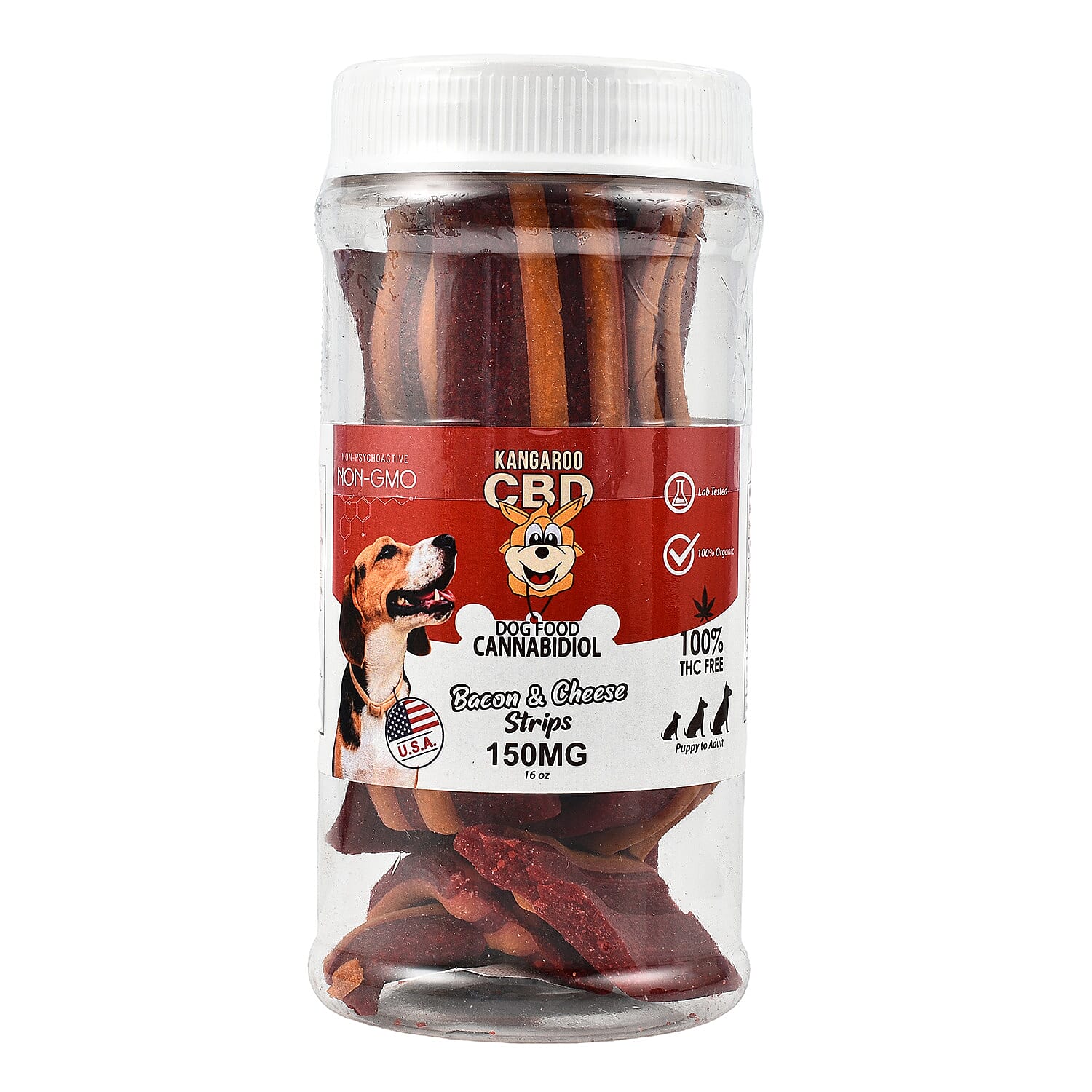 Kangaroo | Pet Treat 16 oz - Bacon & Cheese Strips