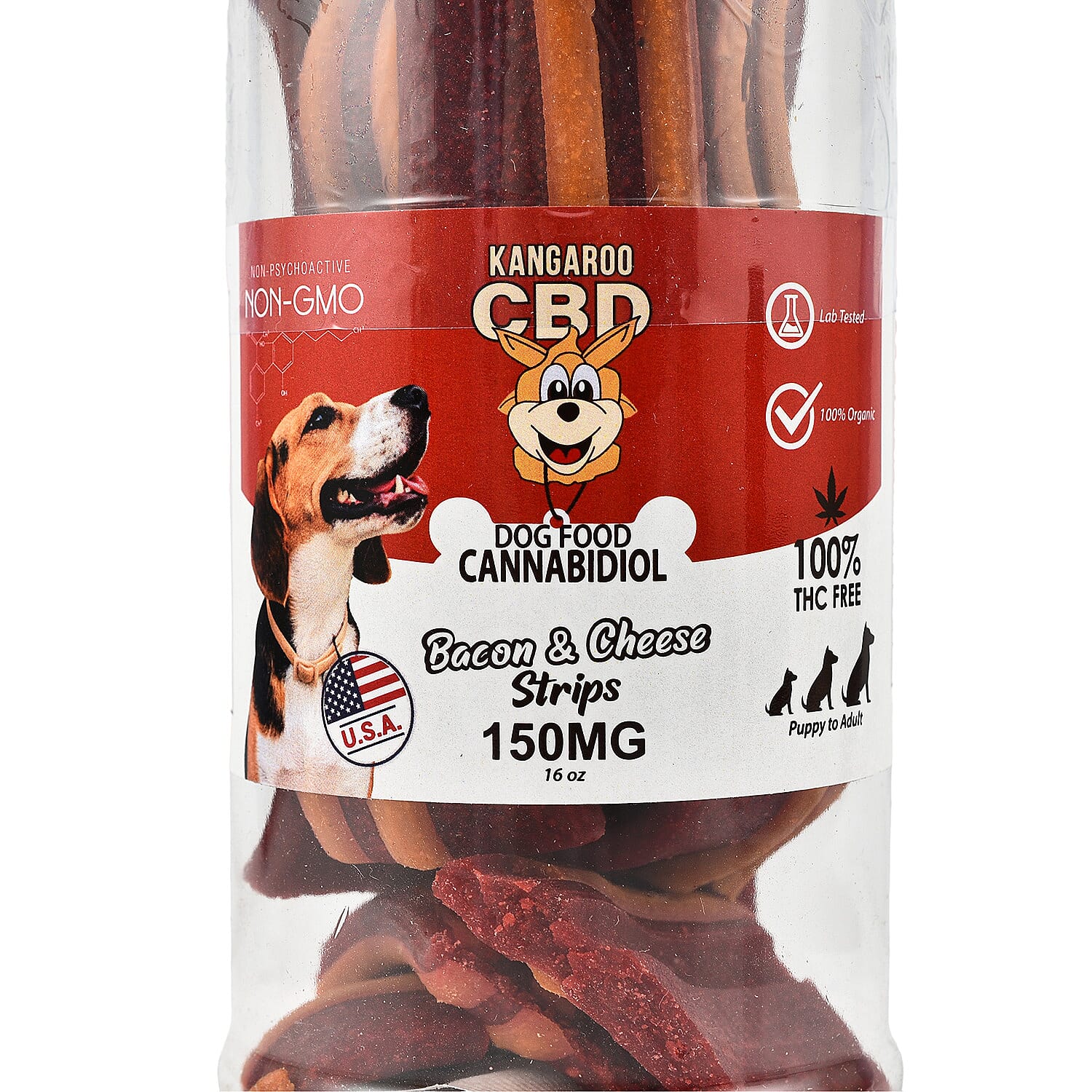 Kangaroo | Pet Treat 16 oz - Bacon & Cheese Strips