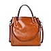 Genuine Leather Convertible Bag with Handle Drop and Detachable Long Strap