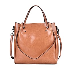 Genuine Leather Convertible Bag with Handle Drop and Detachable Long Strap