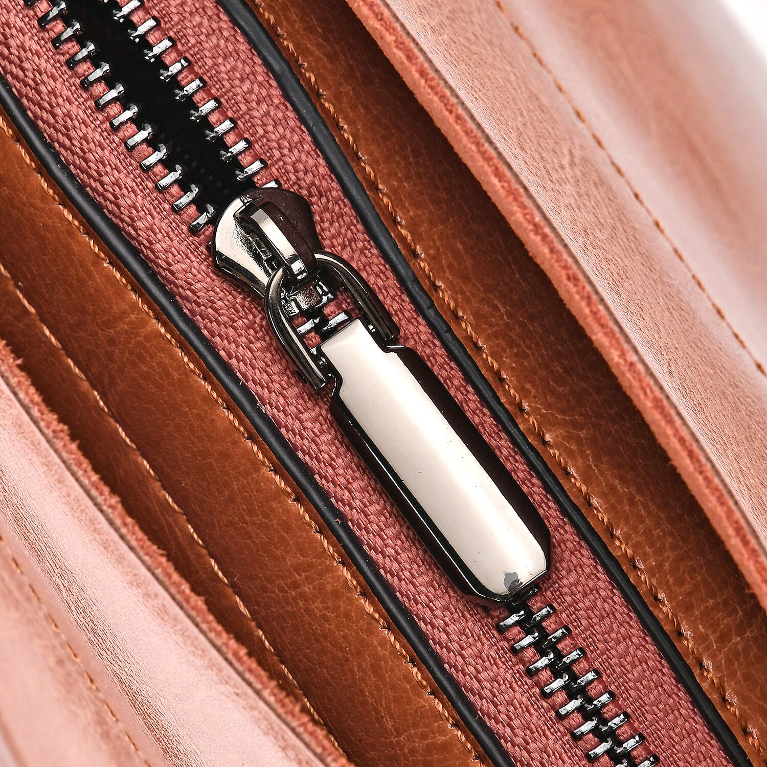 100% Genuine Leather Convertible Bag with Handle Drop & Deteachable Long Strap (120cm) - Pink